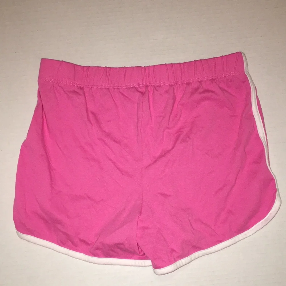Pink Elastic-Waist Athletic Shorts